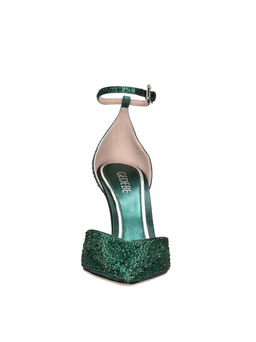 Décolleté slingback modello Anitta in raso e strass GEDEBE | ANITTA PUMP FULL CRYSTAL LAMEEMERALD